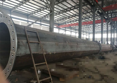 Monopole Electrical Transmission Tower Q345B Steel Grade Overlapping Connection