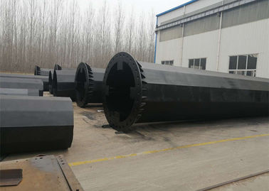 Monopole Electrical Transmission Tower Q345B Steel Grade Overlapping Connection