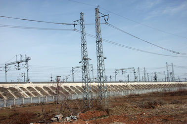 Hot Dip Galvanized Electrical Transmission Tower For Railway Traction Line